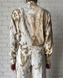 Hemant & Nandita | Nima Flared Pants | White/Rosewood