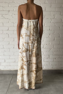 Hemant & Nandita | Nima Long Dress | Light Brown/White