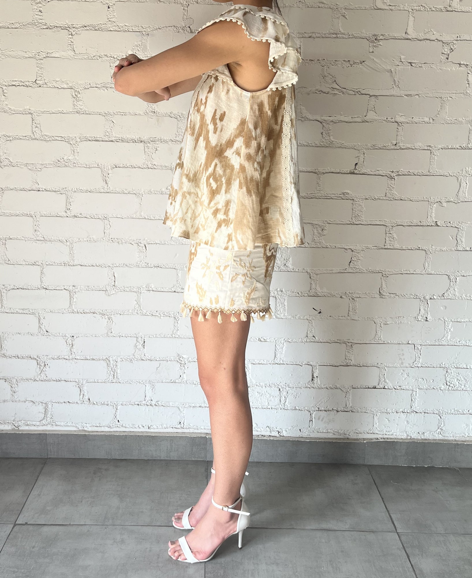 Hemant & Nandita | Nima Top | Light Brown/White