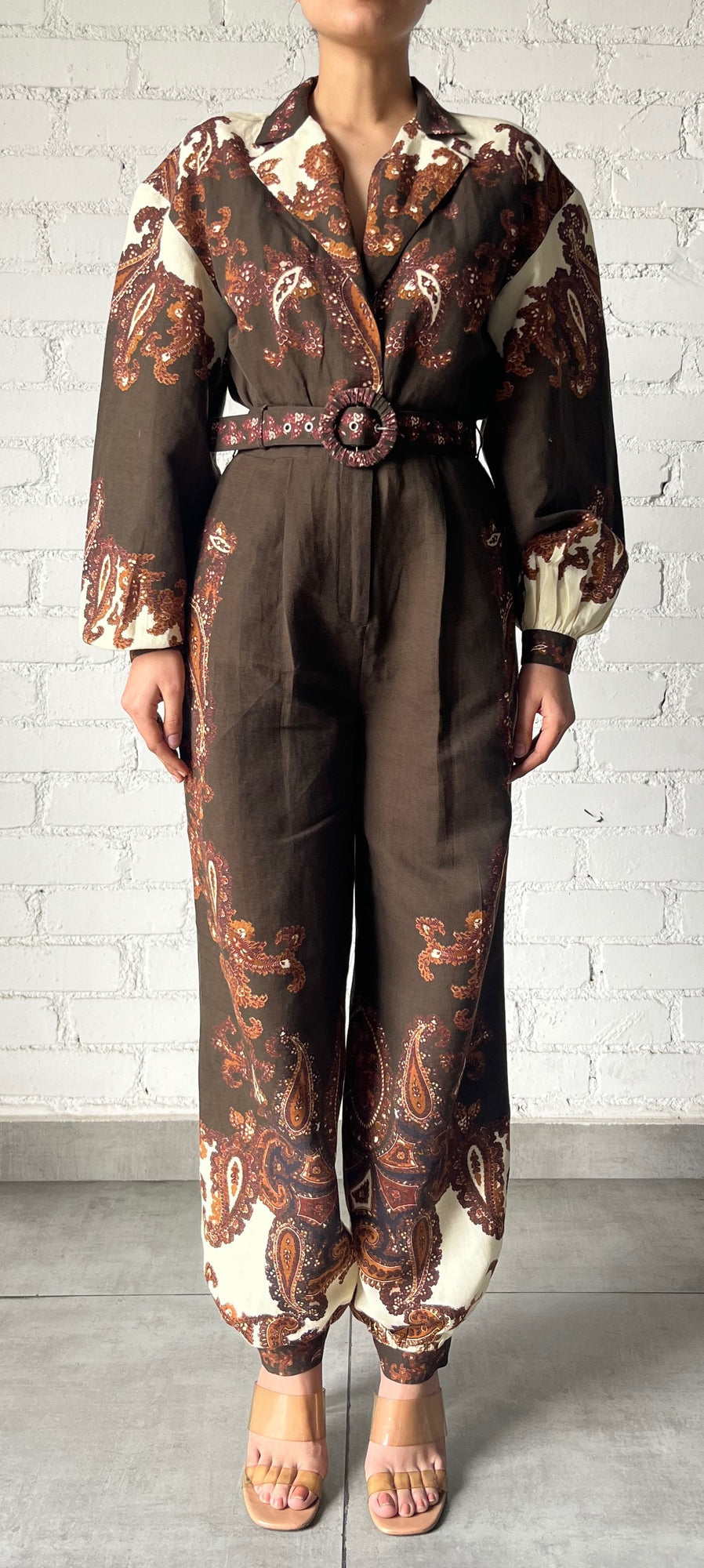 Hemant & Nandita | Omya Jumpsuit | Brown Mix