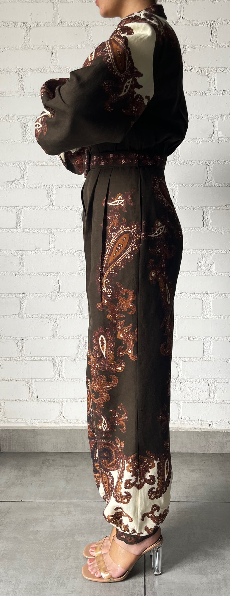 Hemant & Nandita | Omya Jumpsuit | Brown Mix