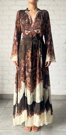 Hemant & Nandita | Omya Long Dress | Brown Mix