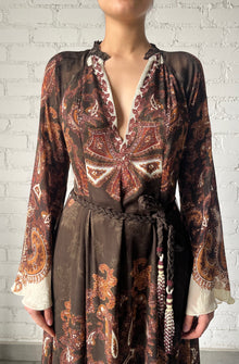 Hemant & Nandita | Omya Long Dress | Brown Mix