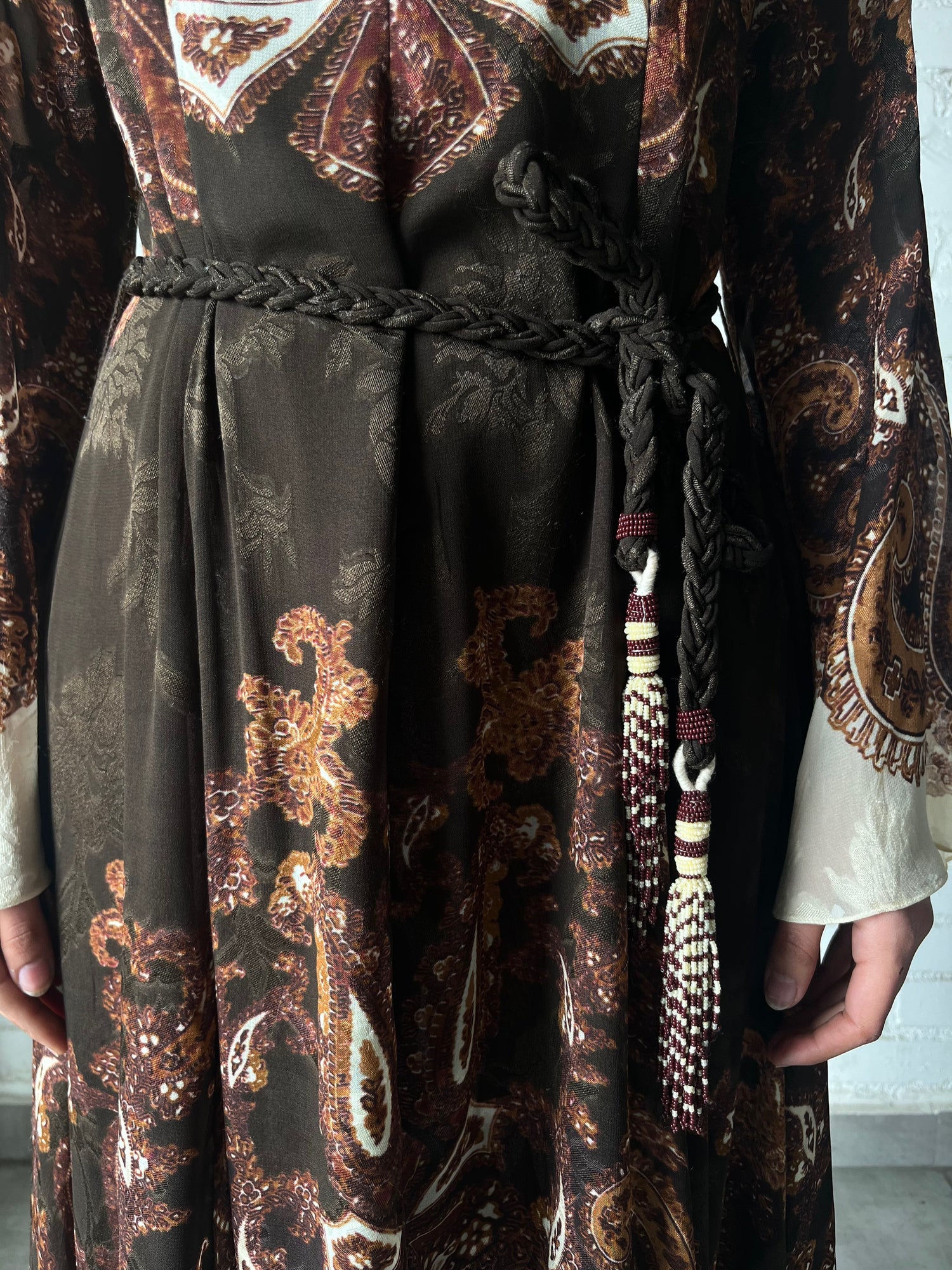 Hemant & Nandita | Omya Long Dress | Brown Mix