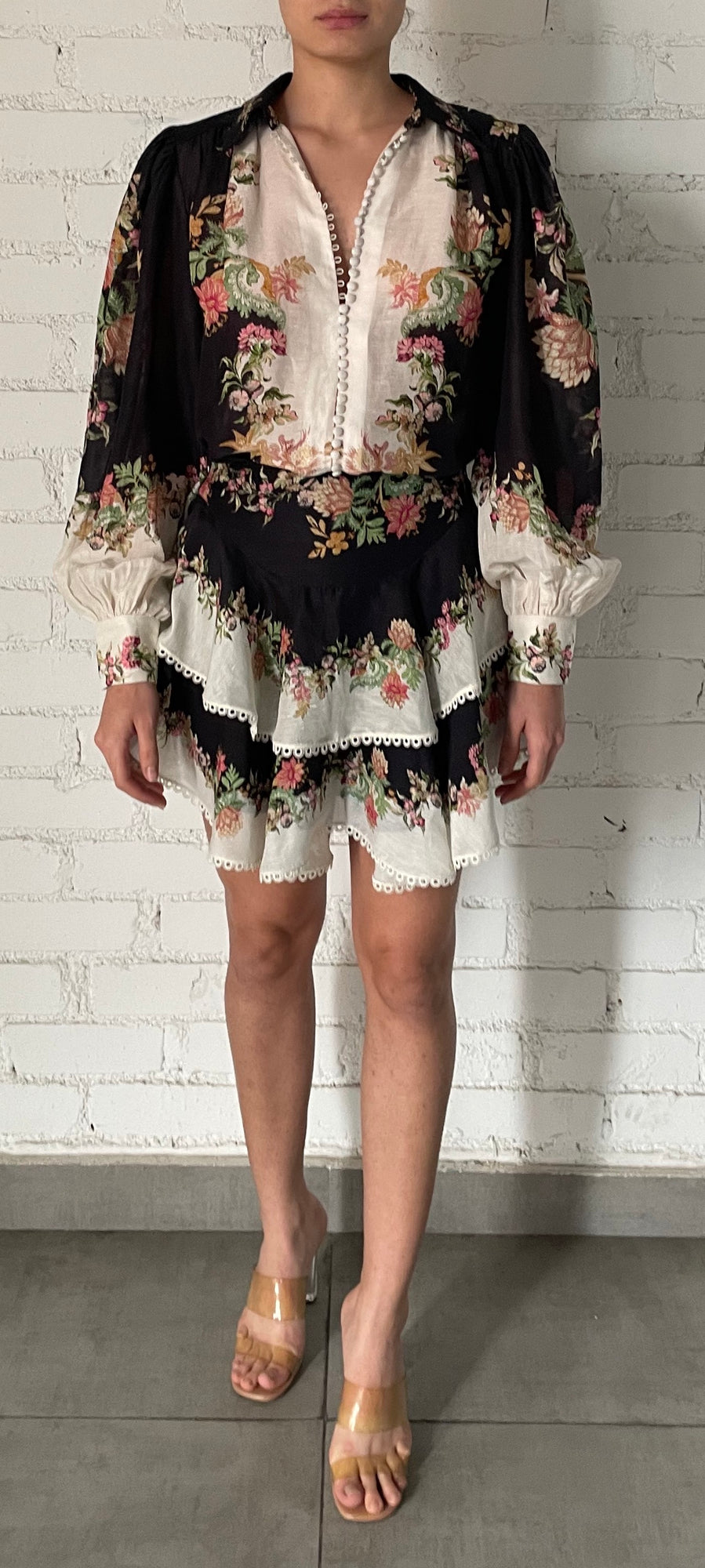 Hemant & Nandita | Pahi Short Skirt | Black/White