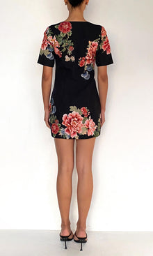 Womens | Rani Linen Cotton Mini Dress | Black