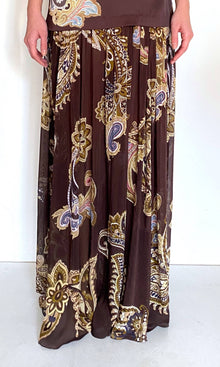 Hemant And Nandita | Reem Polyester Double Satin Low Armhole Maxi Dress | Brown