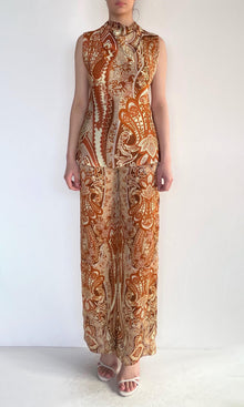 Hemant And Nandita | Rida Viscose Satin Cowl Sleeveless Top | Multi