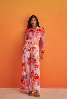 Hemant & Nandita | Rosa Flared Pants | Pink