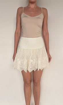 Womens | Ruby Cotton Schiffli Short Skirt | White
