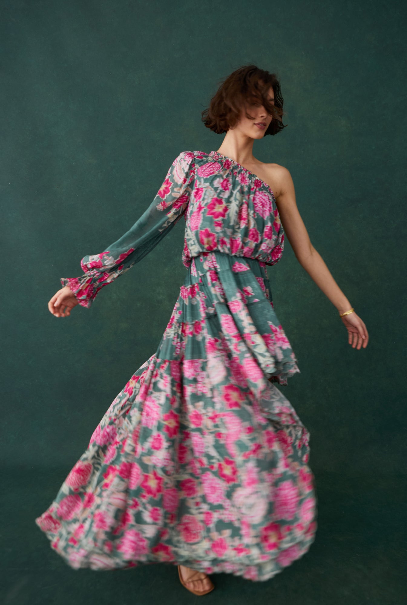 Hemant & Nandita | Sabi Midi Dress | Green