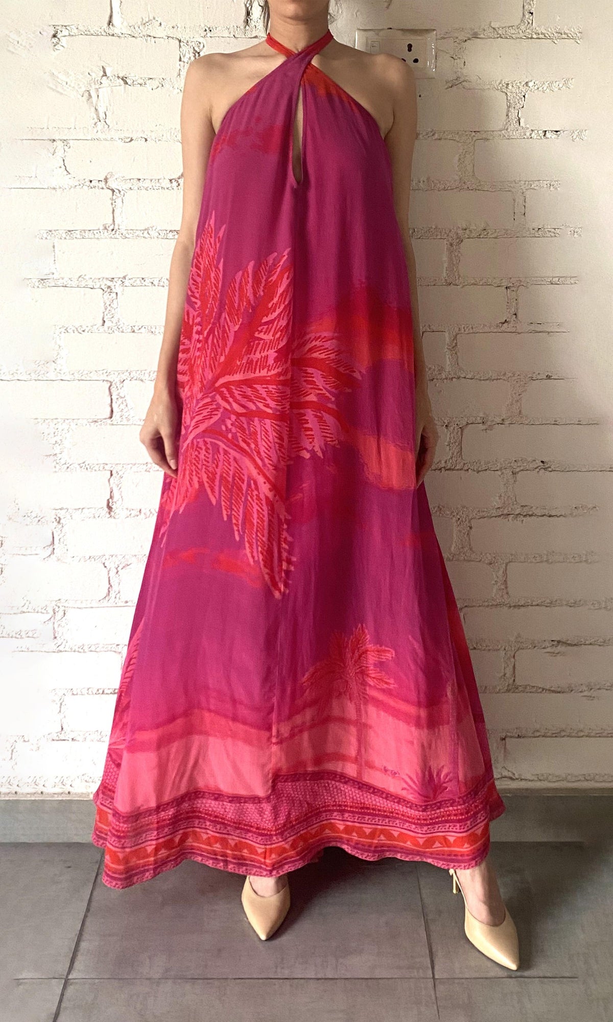 Womens | Soma Bemberg Cupro Crepe Long Dress | Multicolor