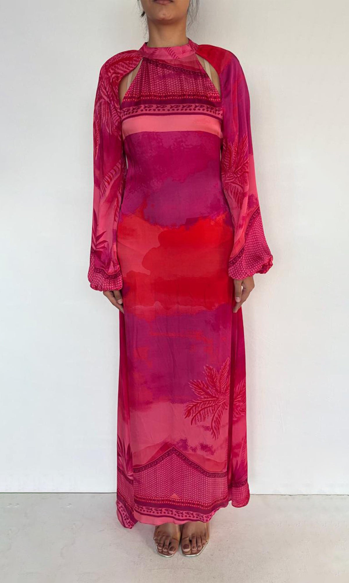 Womens | Soma Polyester Satin Long Dress | Pink
