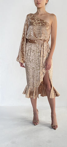 Hemant & Nandita | Tan Midi Dress | Golden