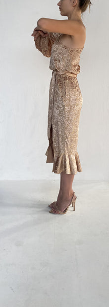 Hemant & Nandita | Tan Midi Dress | Golden