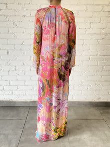 Hemant & Nandita | Tiva Round Closed-Neck Long Dress | Multicolor