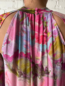 Hemant & Nandita | Tiva Round Closed-Neck Long Dress | Multicolor