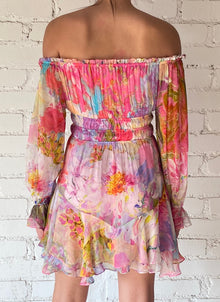 Hemant & Nandita | Tiva Off-Shoulder Short Dress | Multicolor