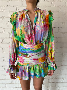 Hemant & Nandita | Tiva V-Neck Long-Sleeve Top | Multicolor