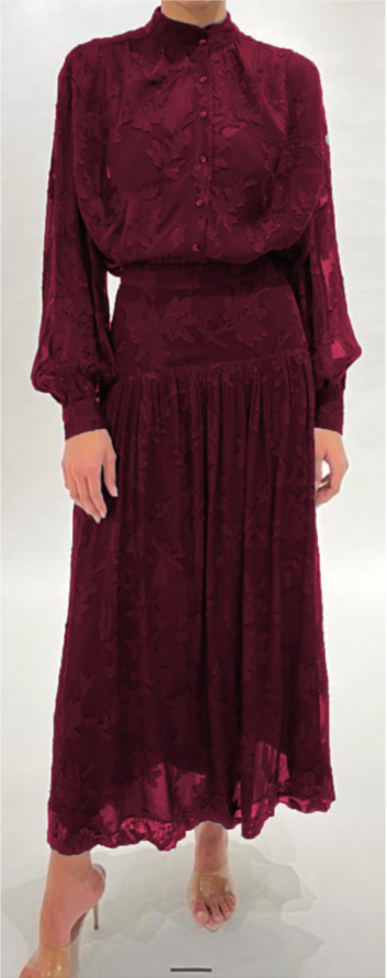 Hemant & Nandita | Tiya Blouse Top | Burgundy
