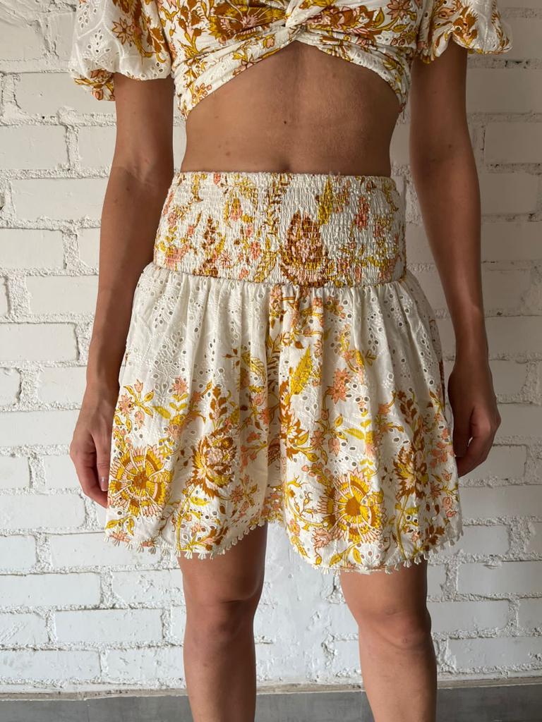 Hemant & Nandita | Tora Relaxed Fit Mini Skirt | Off-White