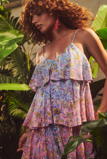 Hemant & Nandita | Vana Layered Short Dress | Blue/Pink