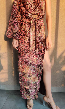 Womens | Vera Velvet Brasso Long Dress | Multicolor