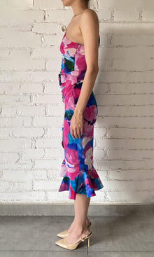 Hemant And Nandita | Vesa Viscose Crepe Flat Chiffon Midi Dress | Multicolor