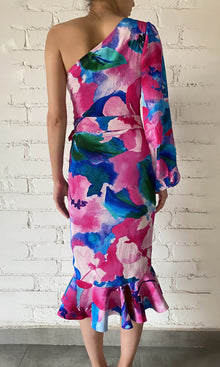 Hemant And Nandita | Vesa Viscose Crepe Flat Chiffon Midi Dress | Multicolor
