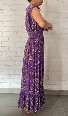 Hemant & Nandita | Viha V-Neck Long Dress | Purple