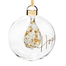 Holiday Hope Ornament | Transparent Glass | Crystal | Gold Stones