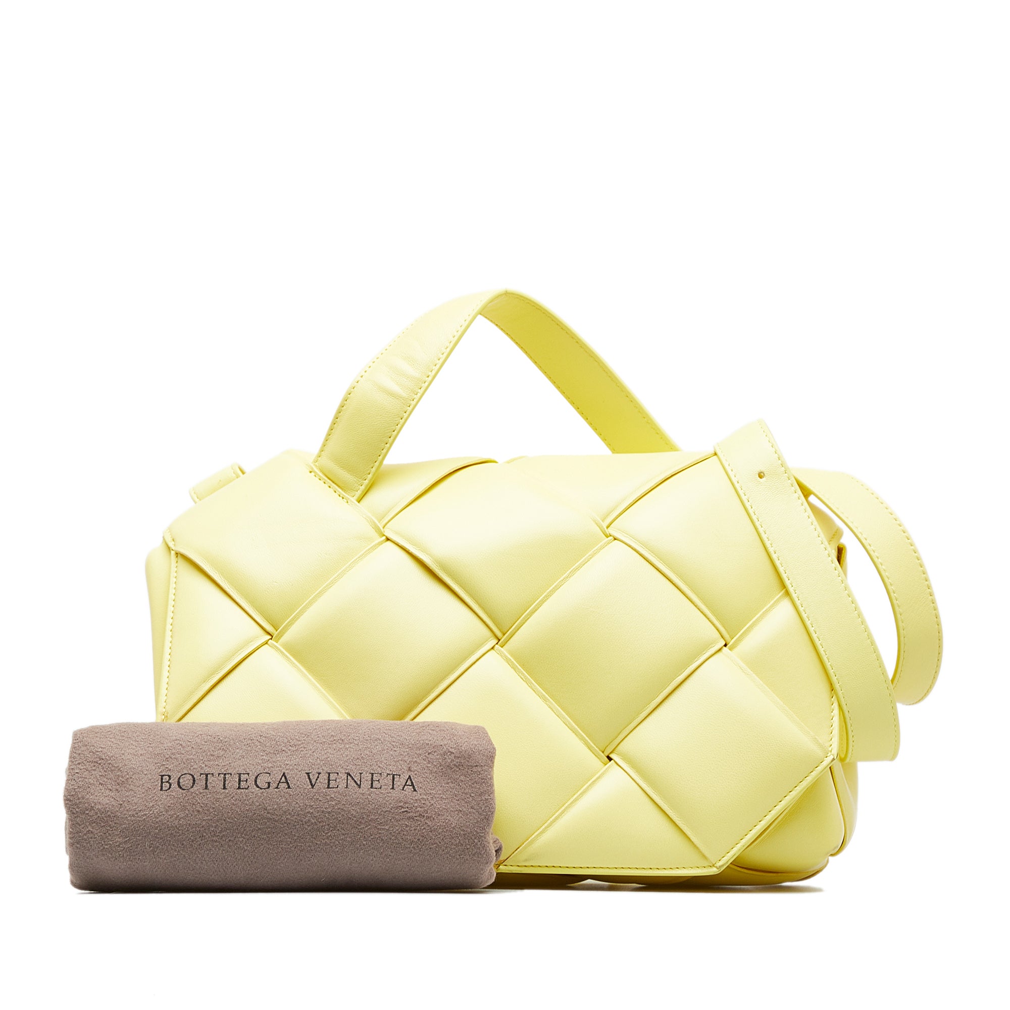 Bottega Veneta Pre-Owned Maxi Intrecciato Padded Leather Satchel | Women | Yellow