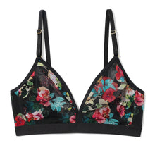 Mesh Triangle Bralette | Botanic Romantic (Black)