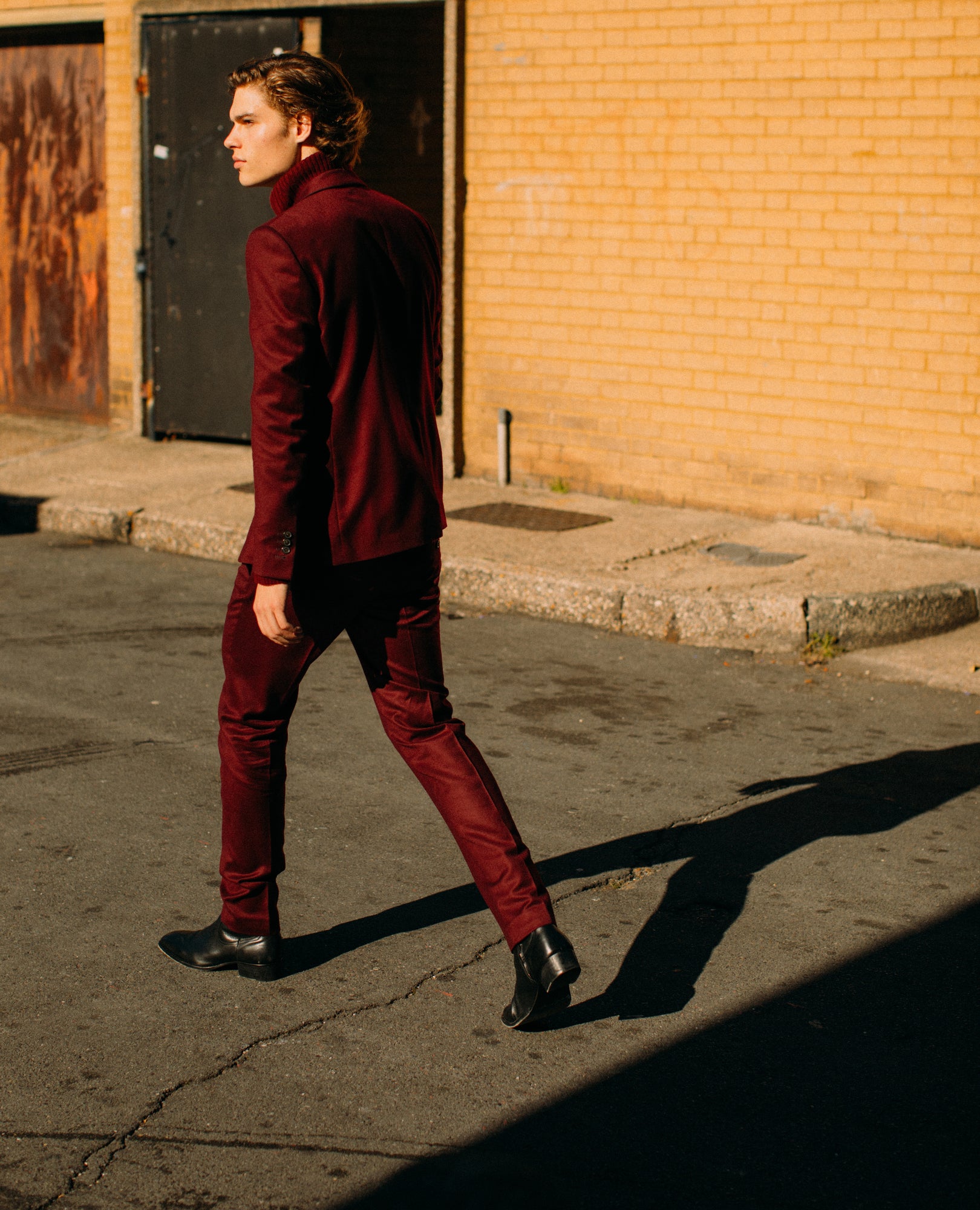 Wool Suit Trousers | Men | Burgundy