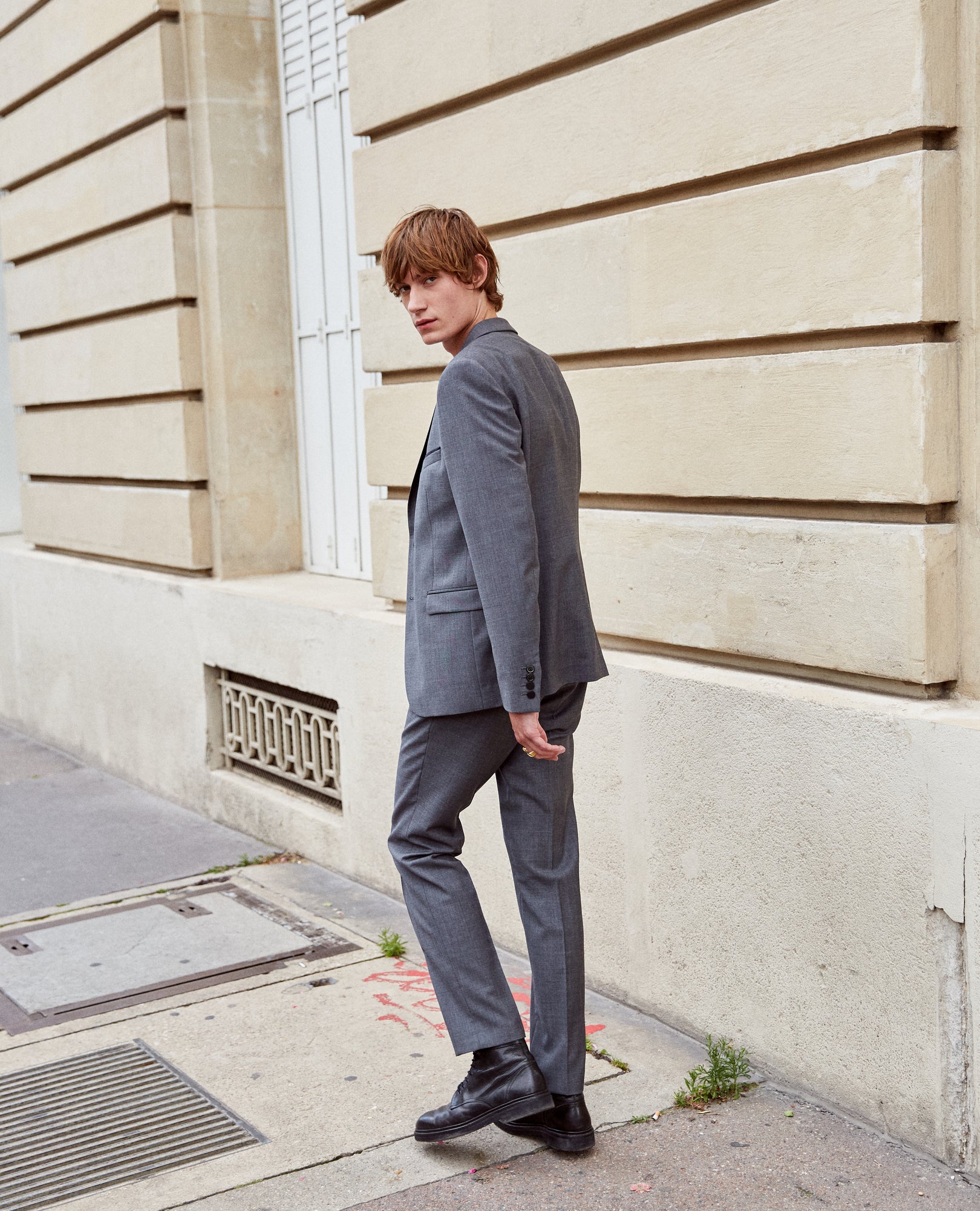 Gray Wool Suit Pants With Pockets | Men | Grey