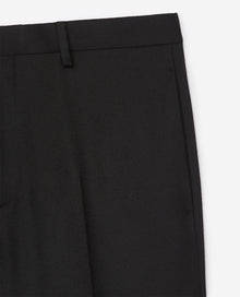 Slim-Fitting Flannel Pants W/Piping | Men | Black