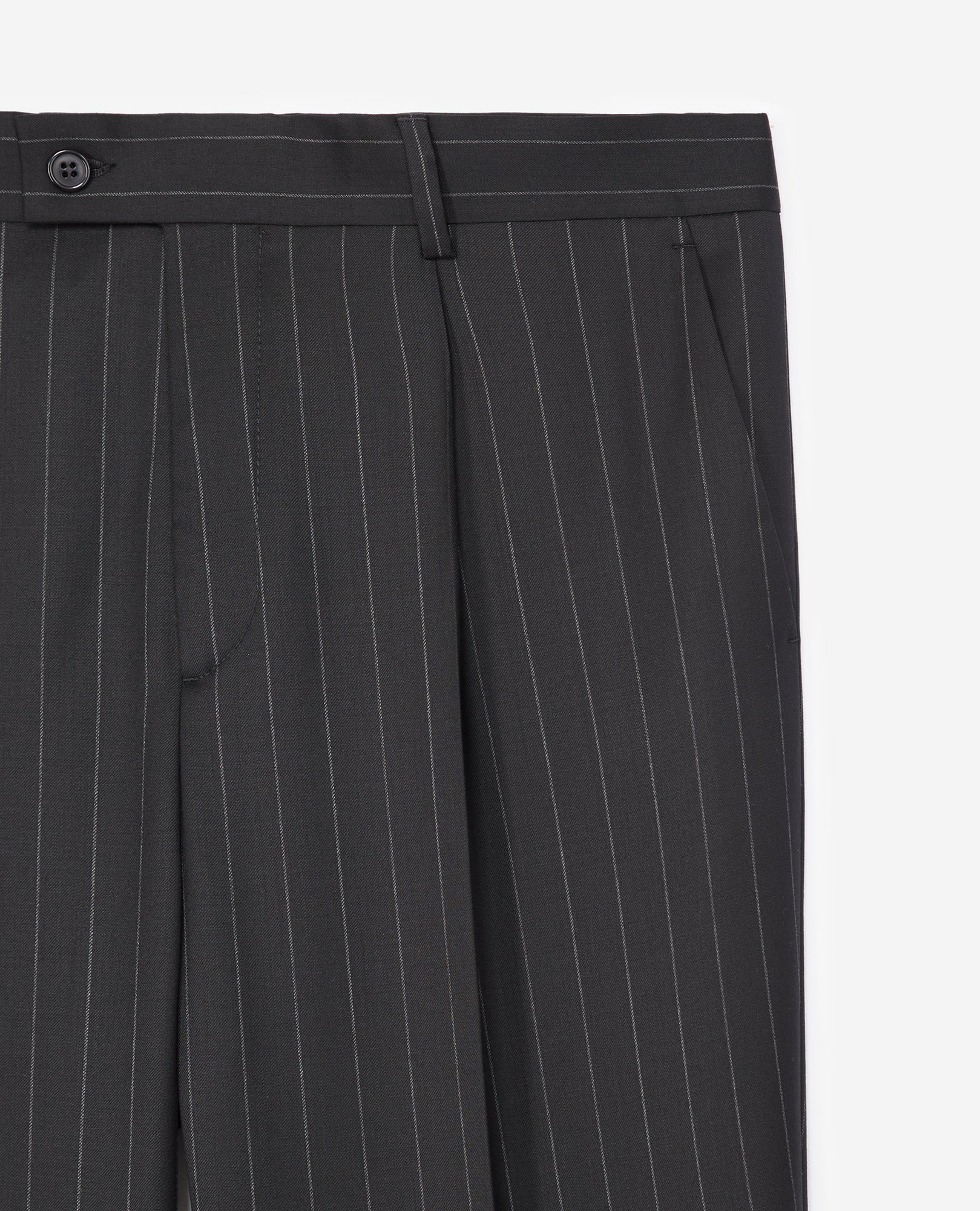 Suit Pants With Gray Stripes | Men | Black x Anthracite