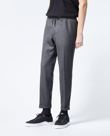 Gray Wool Pants With Elastic Band | Men | Dark Grey