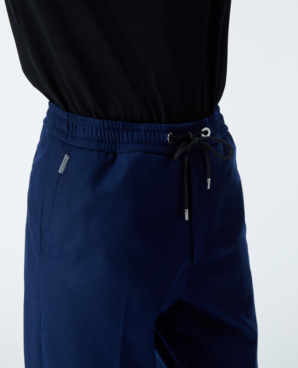 Blue Wool Pants With Elastic Band | Men | Navy