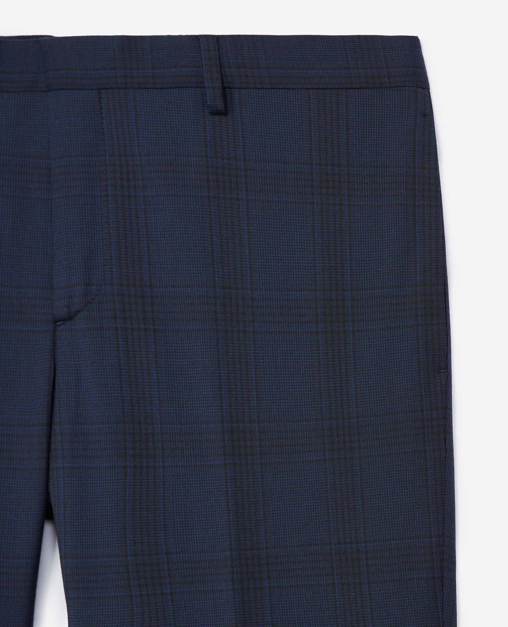 Blue Suit Pants In Wool With Check Motif | Men | Navy