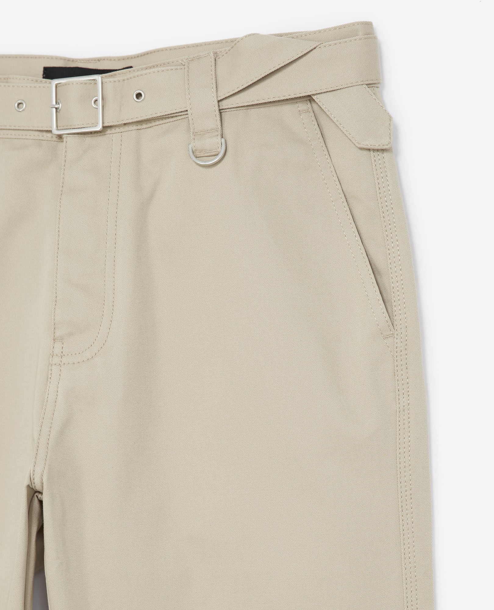 Cotton Pants With Integrated Belt | Men | Beige