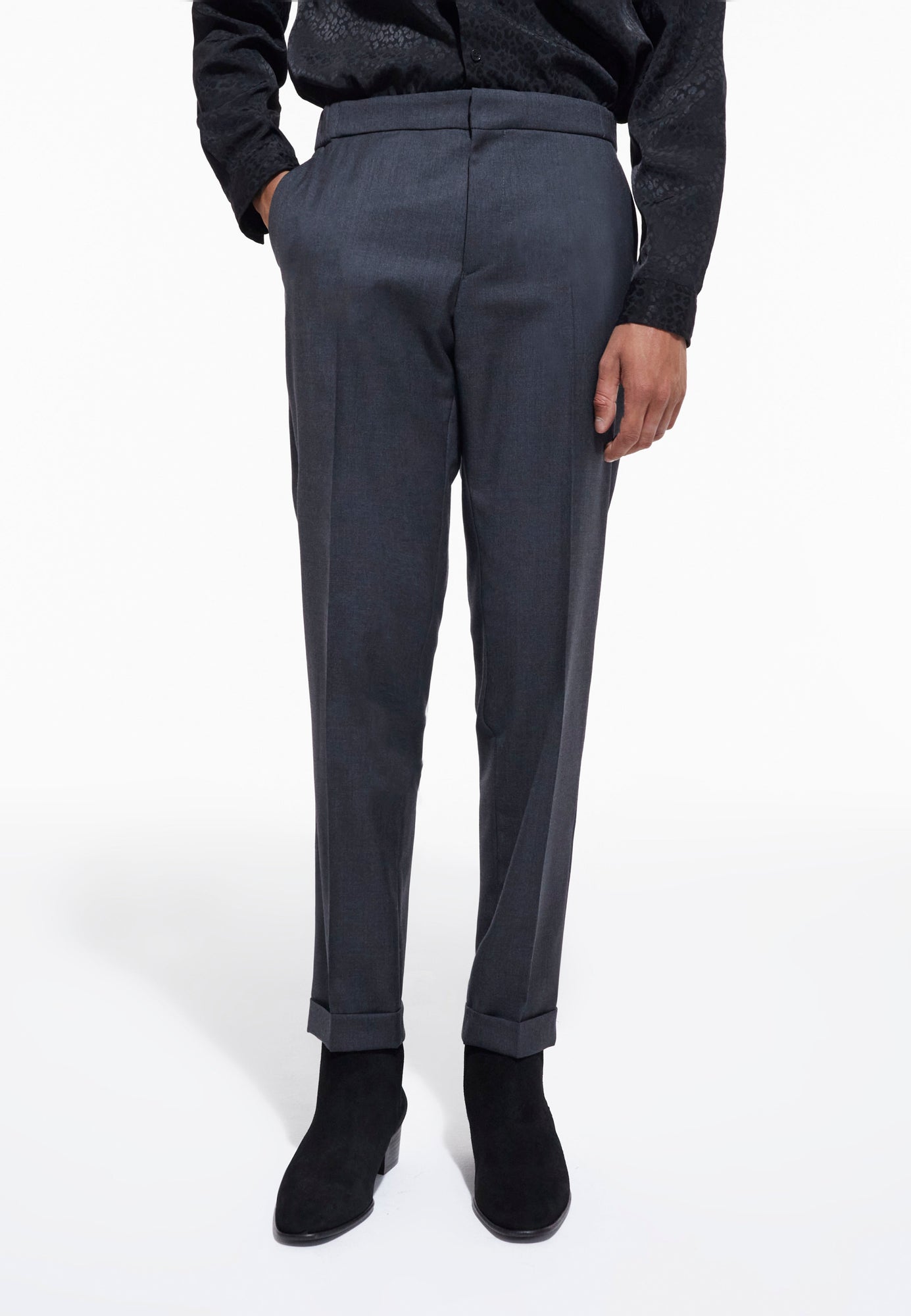 Gray Wool Suit Pants | Men | Grey