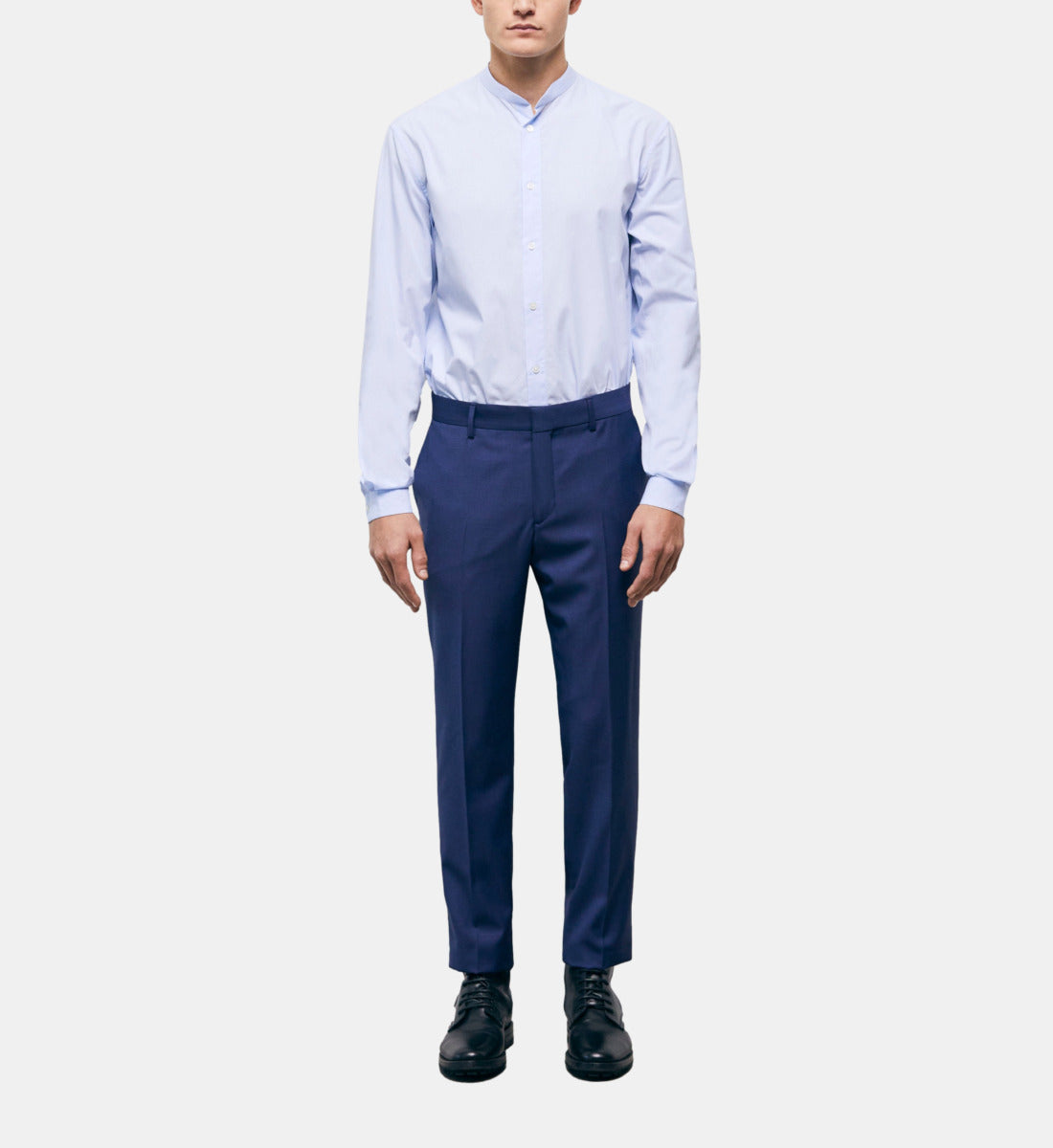 Wool Suit Pants With Check Motif | Men | Navy