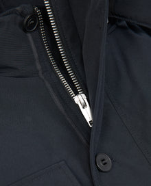 Long Blue Nylon Parka With Removable Hood | Men | Dark Navy x Navy