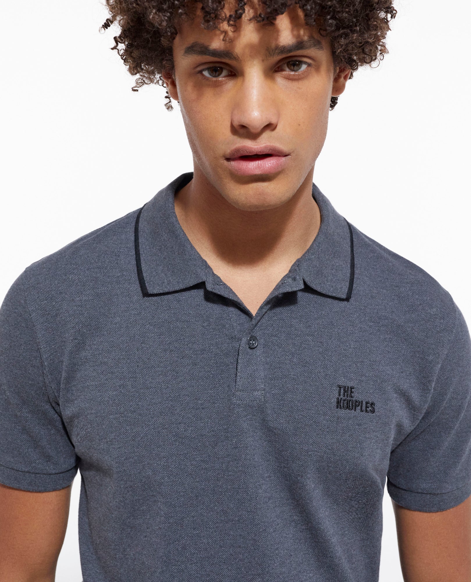 Gray Polo | Men | Anthracite Melange