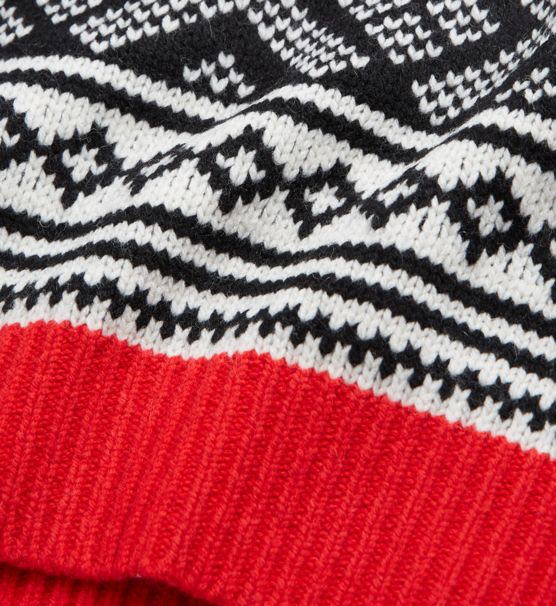 Patterned Wool Sweater | Men | Black Red Off White