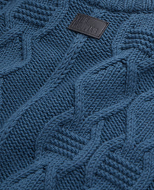 Cable Wool Sweater | Men | Blue Petrol