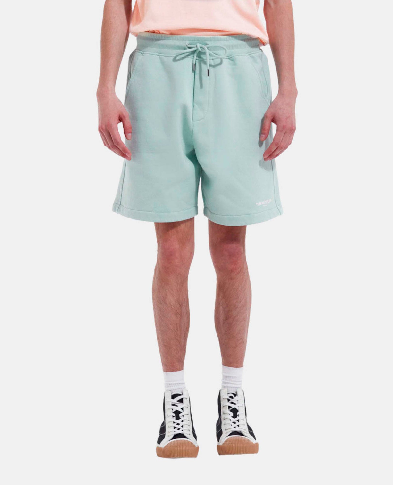 Gray Cotton Shorts With Logo And Elastic Waist | Men | Gris Bleu