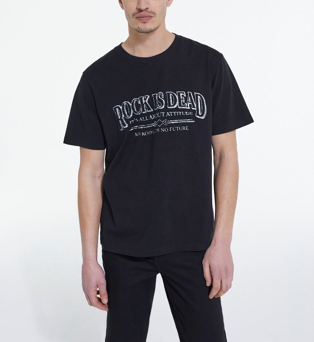 Gray T-Shirt | Men | Black Washed