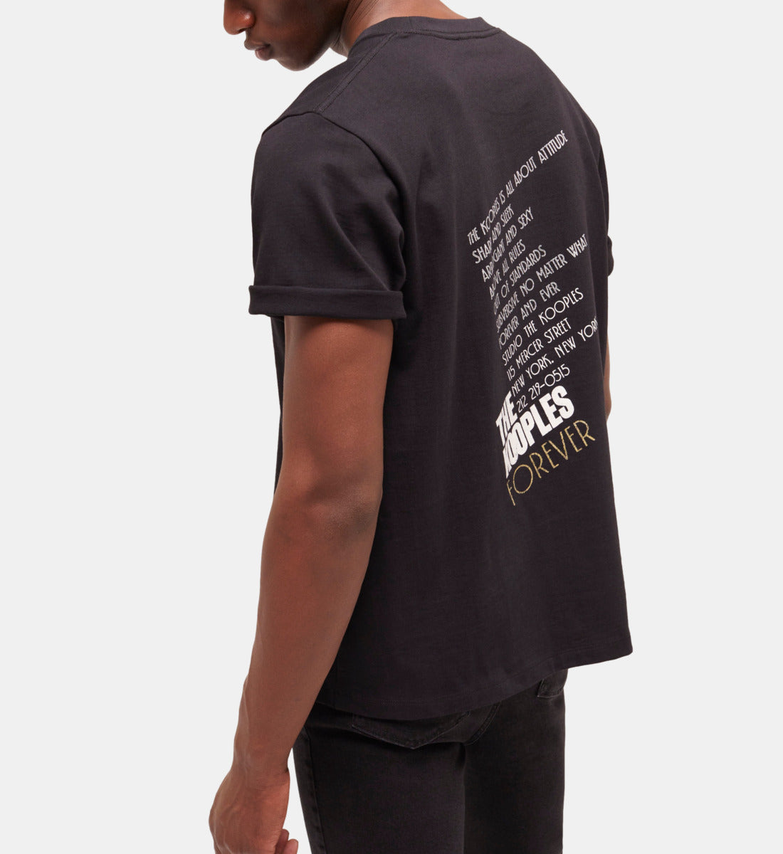 Screen Print T-Shirt | Men | Black x Antic Gold